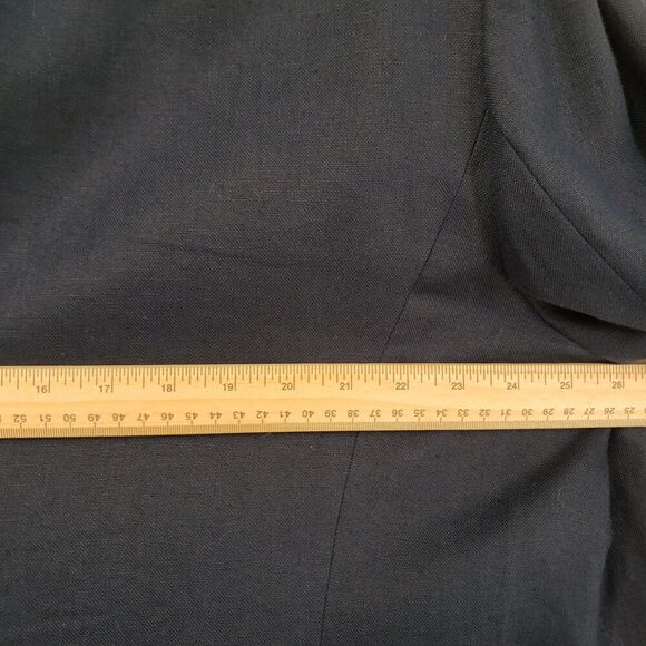 Talbots Blazer Womens 20W Navy Blue Irish Linen Lined Career Suit Jacket Pockets - Picture 8 of 9